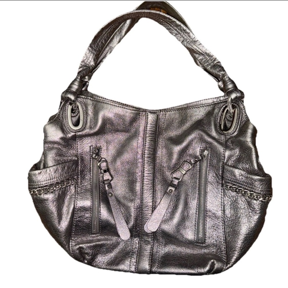B Makowsky Handbag Copper Colored Leather Large Shoulder Bag